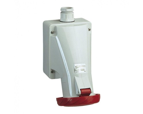 Розетка настенная с коробом 32А 4P 420 винт. IP67 SchE 81199