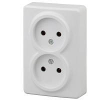 Розетка ОП 11-2202-01 2х2P 16АХ-250В Эксперт бел. ЭРА Б0020682