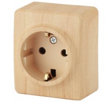 Розетка ОП 11-2203-11 2P+E Schuko 16АХ-250В Эксперт сосна ЭРА Б0020687