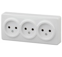 Розетка ОП 11-2207-01 3х2P 16АХ-250В Эксперт бел. ЭРА Б0020697