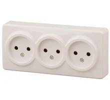 Розетка ОП 11-2207-02 3х2P 16АХ-250В Эксперт сл. кость ЭРА Б0020698
