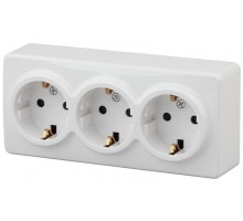 Розетка ОП 11-2208-01 3х2P+E Schuko 16АХ-250В Эксперт бел. ЭРА Б0020700