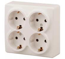 Розетка ОП 11-2211-02 4х2P+E Schuko защ. шторки 16АХ-250В Эксперт сл. кость ЭРА Б0020710