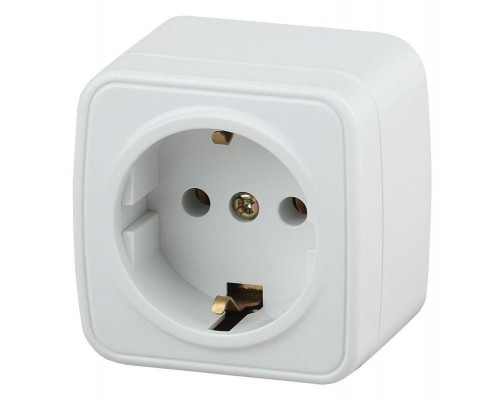 Розетка ОП Polo 2P+E Schuko 3-202-01 16А-250В IP20 бел. Intro Б0036098