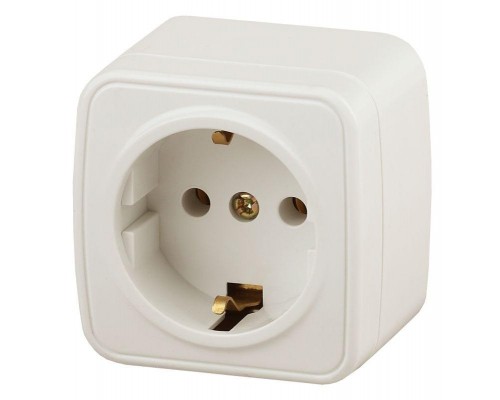 Розетка ОП Polo 2P+E Schuko 3-202-02 16А-250В IP20 сл. кость Intro Б0036127