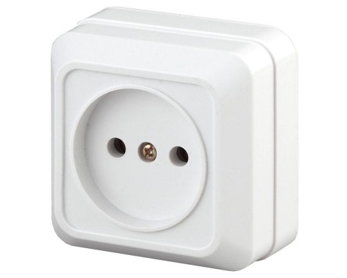 Розетка ОП Quadro 2P 2-201-01 16А-250В IP20 бел. Intro Б0027646