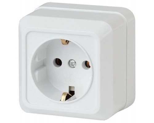 Розетка ОП Quadro 2P+E Schuko 2-202-01 16А-250В IP20 бел. Intro Б0027649