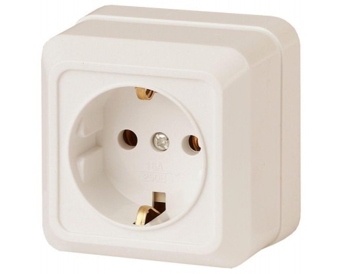 Розетка ОП Quadro 2P+E Schuko 2-202-02 16А-250В IP20 сл. кость Intro Б0027650