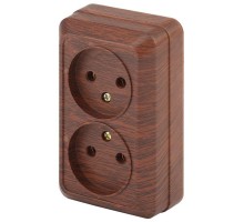 Розетка ОП Quadro 2х2P 2-203-10 16А-250В IP20 венге Intro Б0030125