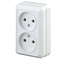 Розетка ОП Quadro 2х2P 2Э-203-01 16А-250В бел.Intro Б0038871