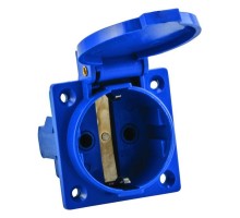 Розетка панельная 112 скрытая 2P+PЕ 16А 220В IP44 с защ. крышкой  EKF ps-112-16-220