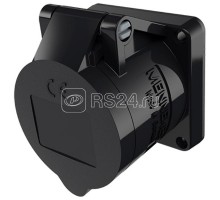 Розетка панельная 16А3п 6ч230В прямая винтовое соединение IP44 черн. MENNEKES 1629