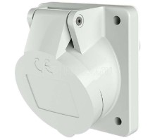 Розетка панельная 16А 2п 10ч20-50В DC IP44 наклонная 20град. фланец 68х62мм винтовые клеммы сер. Mennekes 2841