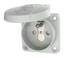 Розетка панельная 16А 2п+З 230В IP44 SCHUKO Французский/Бельгийский стандарт с крышкой пруж.кл. сер. Mennekes 11180