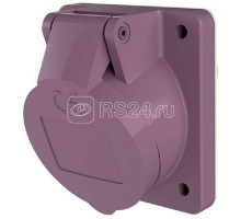 Розетка панельная 16А 3п 20-25В IP44 наклонная 20град. фланец 68х62мм винтовые клеммы фиолет. Mennekes 2845