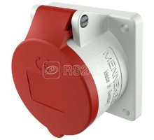 Розетка панельная 16А 3п 9ч 400В IP44 прямая фланец 75х75мм винтовые клеммы Mennekes 1367