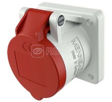 Розетка панельная 16А 3п 9ч 400В IP44 прямая пружинные клеммы TwinCONTACT фланец 62х62мм Mennekes 1351