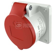 Розетка панельная 16А 3п 9ч 400В IP44 прямая пружинные клеммы TwinCONTACT фланец 75х75мм Mennekes 1669