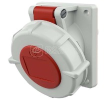 Розетка панельная 16А 3п 9ч 400В IP67 наклонная 20град. фланец 73.5х64мм винтовые клеммы Mennekes 1476
