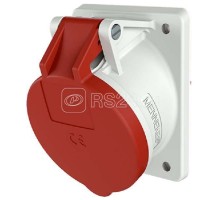 Розетка панельная 16А 5п 6ч 400В IP44 наклонная 20град. фланец 87х71мм пружинные клеммы TwinCONTACT Mennekes 156