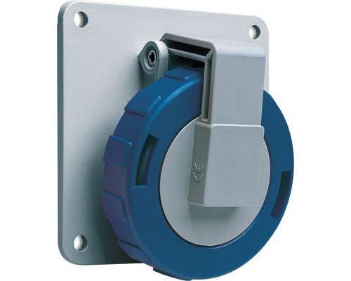 Розетка панельная 216RAU12W 16А 2P+E 12ч с угловым фланцем IP67 ABB 2CMA167000R1000
