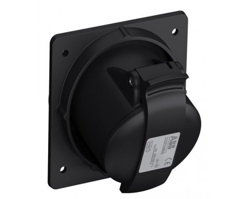 Розетка панельная 232RAM6B 32А 2P+E 6ч с угловым миним. фланцем IP44 черн. ABB 2CMA100546R1000