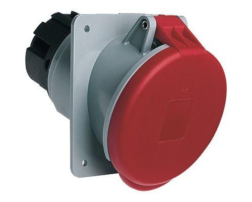 Розетка панельная 263RAU6 63А 2P+E 6ч с угловым унифицир. фланцем IP44 ABB 2CMA167408R1000