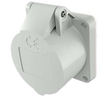 Розетка панельная 32А 2п 12ч 40-50В IP44 прямая фланец 55х55мм винтовые клеммы сер. Mennekes 617