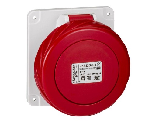Розетка панельная  32А 3P-E 400-440В винт. IP67 SchE PKF32G7C4