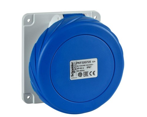 Розетка панельная  32А 3P-N-E 200-250В винт. IP67 SchE PKF32G725