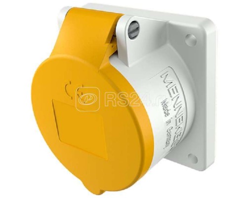 Розетка панельная 32А 3п 4ч 110В IP44 прямая фланец 75х75мм винтовые клеммы Mennekes 1394