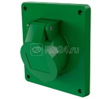 Розетка панельная 32А 3п 4ч 20-50В 100-200Гц IP44 наклонная 20град. фланец 100х92мм винтовые клеммы зел. Mennekes 2837