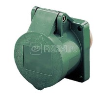 Розетка панельная 32А 3п 4ч 20-50В 100-200Гц IP44 прямая фланец 55х55мм винтовые клеммы зел. Mennekes 625