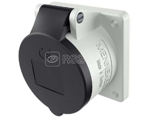 Розетка панельная 32А 5п 6ч 400В IP44 для концертной техники прямая фланец 75х75мм винтовые клеммы Mennekes 22071ZA