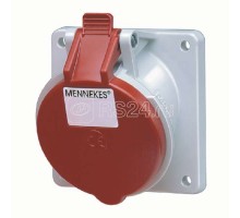 Розетка панельная 32А 5п 6ч 400В IP44 наклонная 20град. фланец 85х85мм винтовые клеммы Mennekes 3153