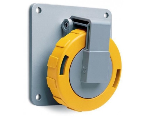 Розетка панельная 332RAU4W 32А 3P+E 4ч с угловым фланцем IP67 ABB 2CMA166960R1000