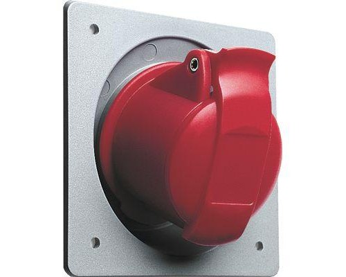 Розетка панельная 332RAU6 32А 3P+E 6ч с угловым унифицир. фланцем IP44 ABB 2CMA193274R1000