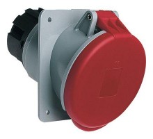 Розетка панельная 363RAU6 63А 3P+E 6ч с угловым унифицир. фланцем IP44 ABB 2CMA167418R1000