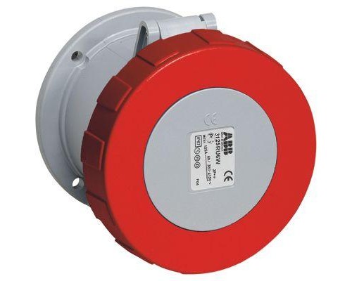 Розетка панельная 4125RU6W 125А 3P+N+E 6ч с прямым унифицир. фланцем IP67 ABB 2CMA167142R1000