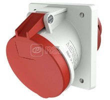 Розетка панельная 63А 3п 9ч 400В IP44 наклонная 20град. фланец 110х106мм винтовые клеммы X-CONTACT Mennekes 1148A