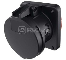 Розетка панельная 63А 5п 6ч 400В IP44 прямая винтовые рамные клеммы X-CONTACT фланец 107х100мм черн. Mennekes 1252AC