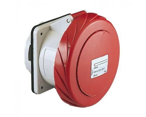 Розетка панельная прямая 16А 2PE 380-415В винт. IP67 SchE PKF16G733