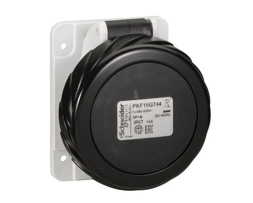 Розетка панельная прямая 16А 3PE 480-500В винт. IP67 SchE PKF16G744