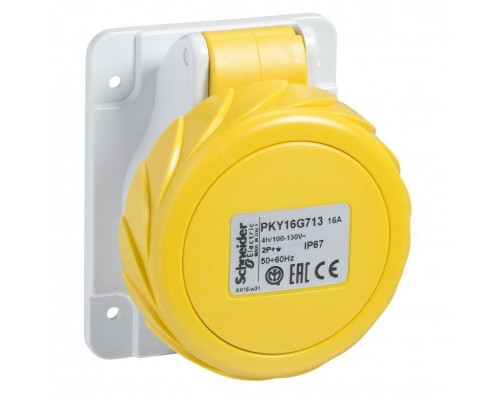 Розетка панельная Р 16А 3P-N-E 100-130В быстр. IP67 SchE PKY16G715