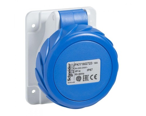 Розетка панельная Р 32А 3P-E 200-250В быстр. IP67 SchE PKY32G724