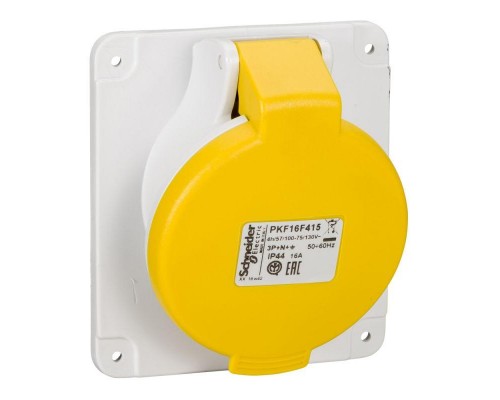 Розетка панельная угловая 16А 3PNE 100-130В винт. IP44 SchE PKF16F415