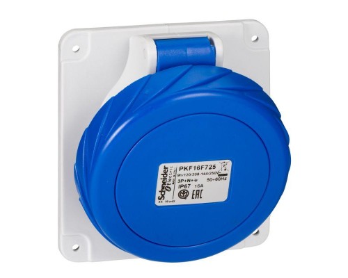 Розетка панельная угловая 16А 3PNE 200-250В винт. IP67 SchE PKF16F725
