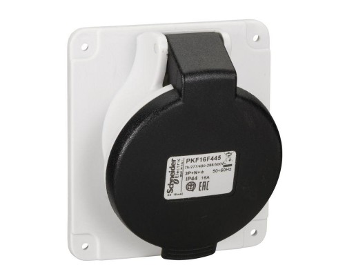 Розетка панельная угловая 16А 3PNE 480-500В винт. IP44 SchE PKF16F445