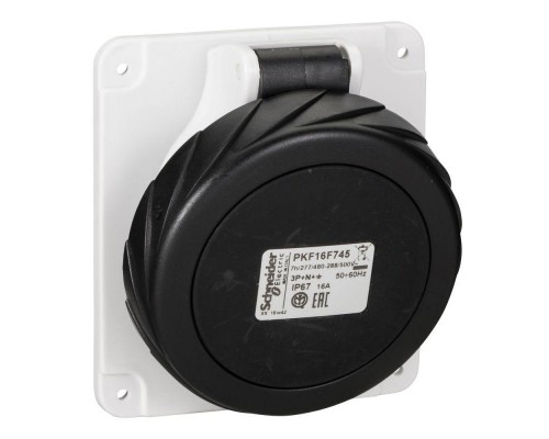 Розетка панельная угловая 16А 3PNE 480-500В винт. IP67 SchE PKF16F745