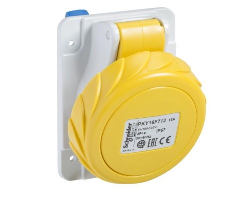 Розетка панельная угловая  32А 2P-E 100-130В быстр. IP67 SchE PKY32F713